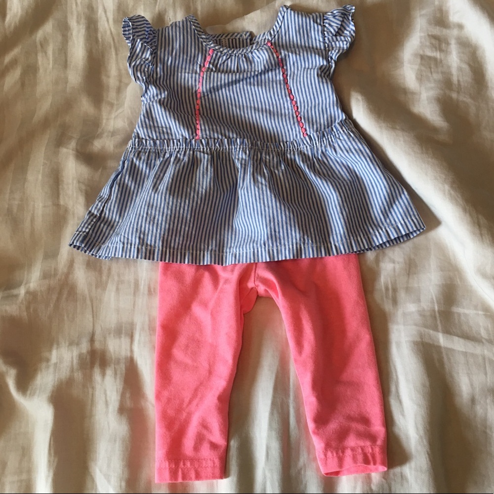 Baby Girl Carter's Pinstripe Top and Pant set